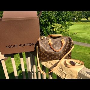 New Louis Vuitton Monogram Speedy Bandouliere 30